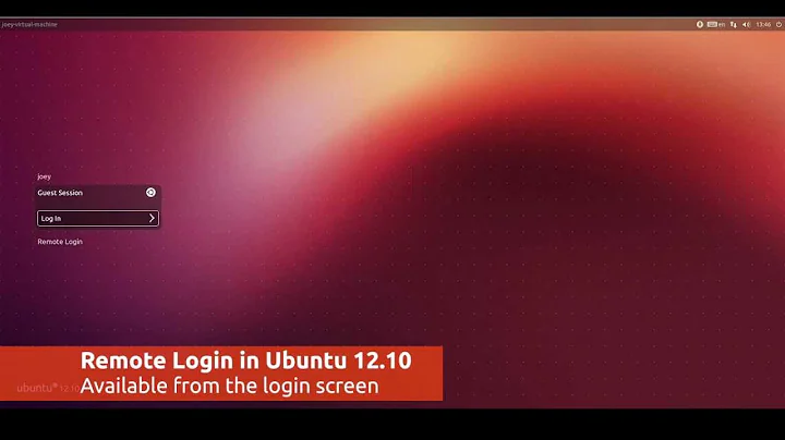 Remote Login in Ubuntu 12.10