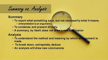 Summary vs. Analysis