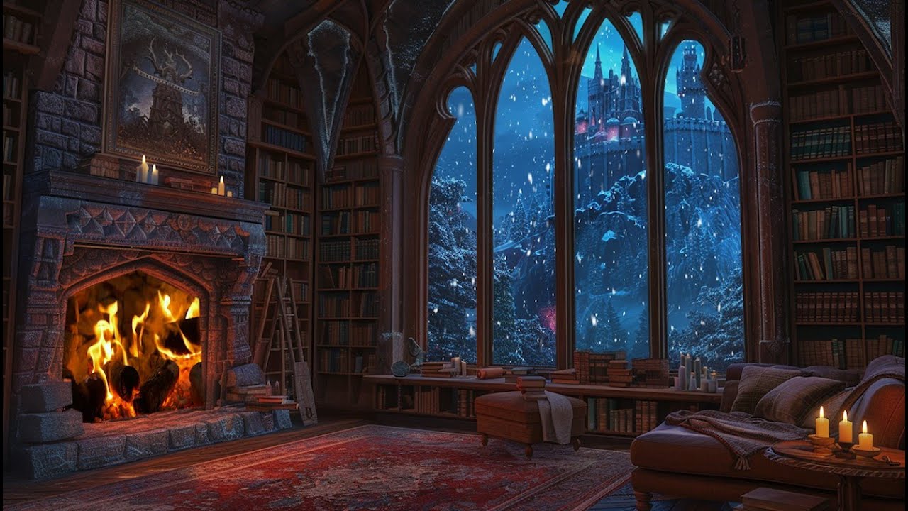 Candlelit Fireplace Comfort 🔥 Cozy Castle Ambience for Deep Sleep, Relaxation & Focus