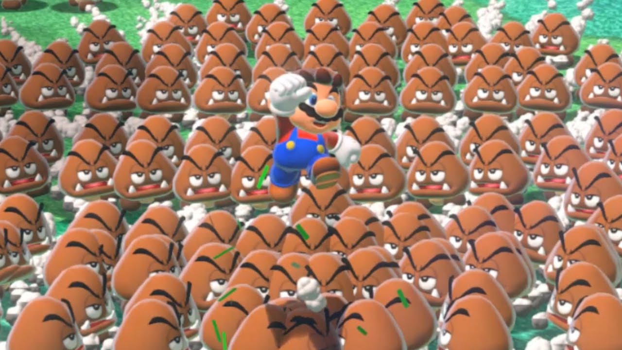 Can Mario Defeat 999 Mini Goombas in Super Mario 3D World? - YouTube