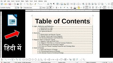 Creating a Table of Contents in Libreoffice writer || How to insert Table of Contents in Libreoffice