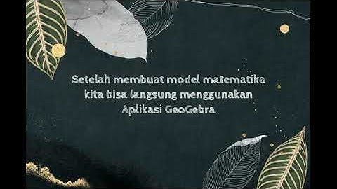 PENYELESAIAN SOAL PROGRAM LINEAR MENGGUNAKAN APLIKASI GEOGEBRA