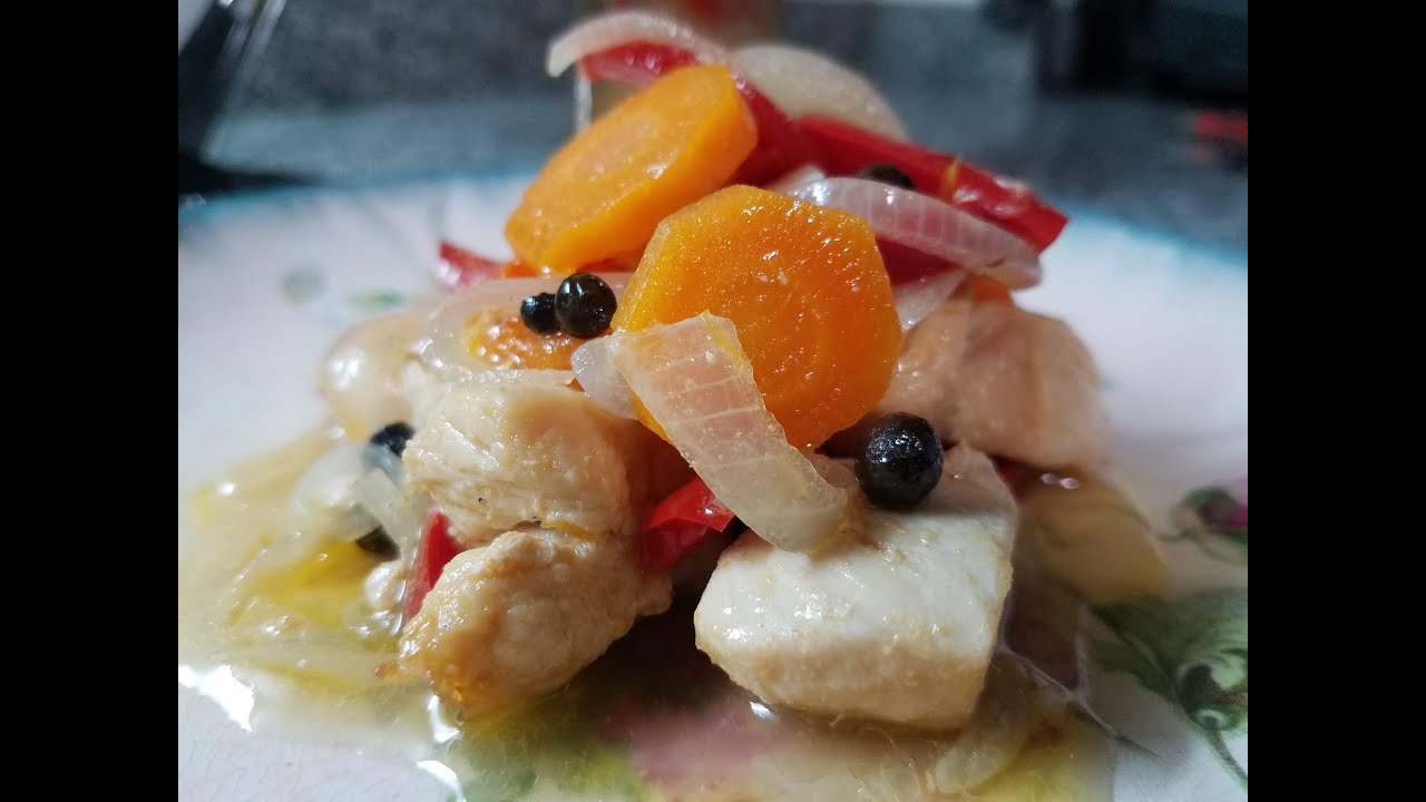 Pollo al Escabeche. Pollo Escabechado. Escabeche de Pollo. Pechugas al Escabeche.