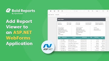 Add Report Viewer Control to an ASP.NET WebForms Application