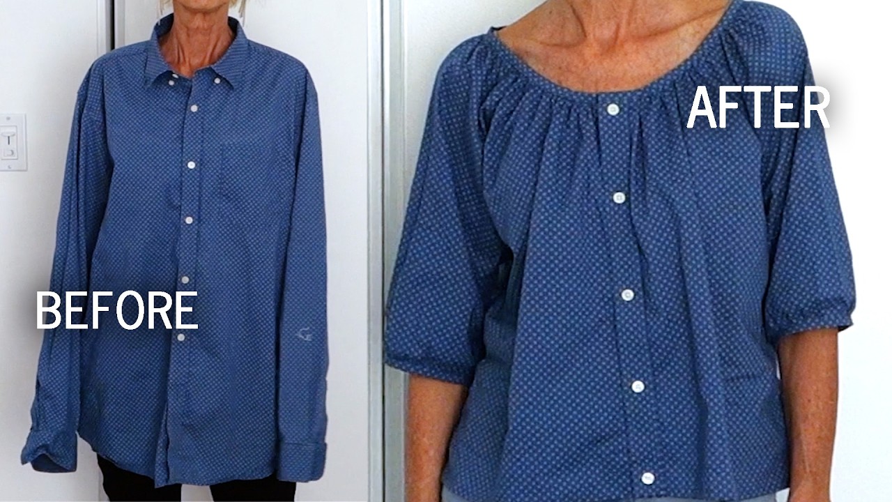 mens dress shirt into women's Upcycling a Men's Shirt into a Feminine Top