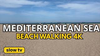 4K Spain Beach Walk – Serene Mediterranean Shore in Valencia | Slow TV