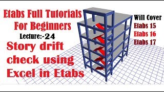 Etabs Full Tutorials for beginners | Story drift check using Excel in Etabs | Lec-24 screenshot 2
