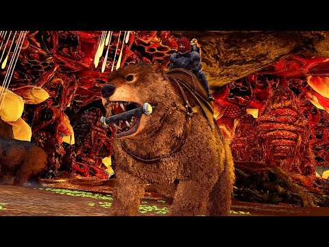 We Went to Honey Cave with our Newly Tamed Dire Bear - Crystal Isles Episode 12 | Ark Solo Survival