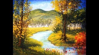 pastel oil nature landscape paint