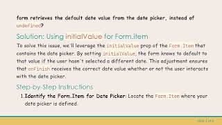 Resolving the Issue of Form Submission with Default Date Picker Values in React