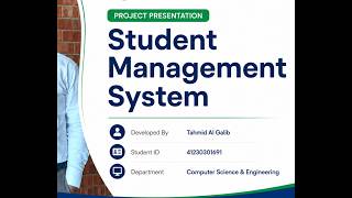 Student Management System - JavaFX &amp; MySQL Project Demo | Tahmid Al Galib