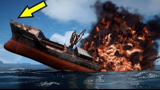 Big Ship Crashes into Yacht in the middle of the ocean full of sharks GTA 5 | GTA V