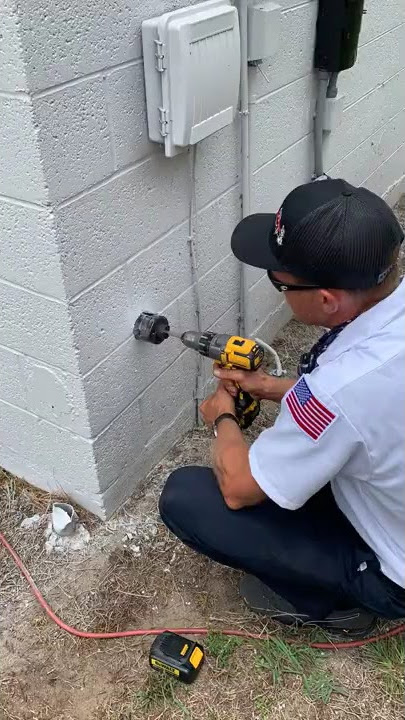 Drilling out a 3'' hole through a block wall (Time-Lapse)