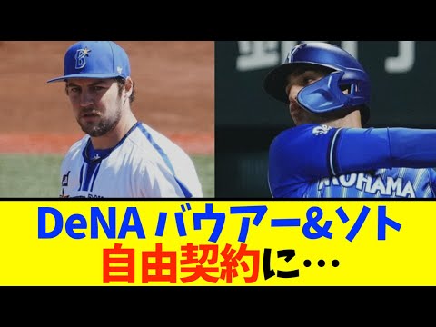 【横浜DeNA】バウアーとソトの自由契約を発表