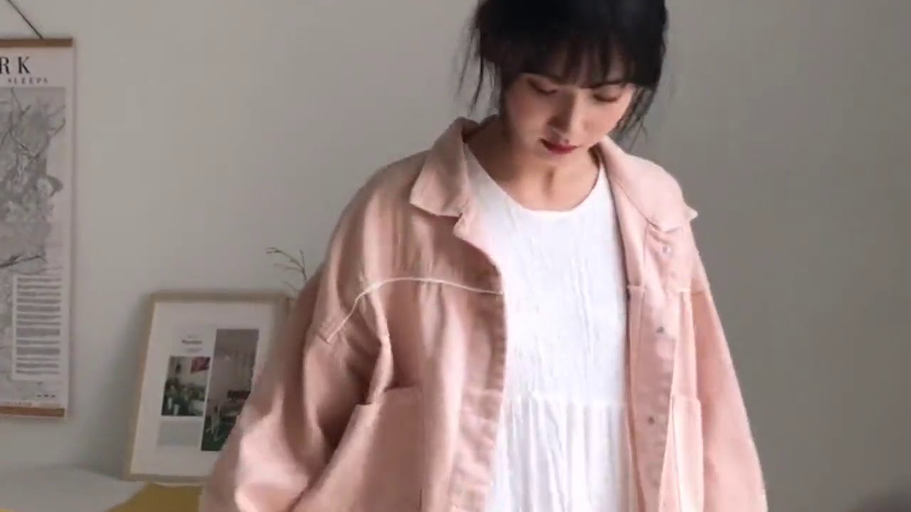 New style pink denim jacket