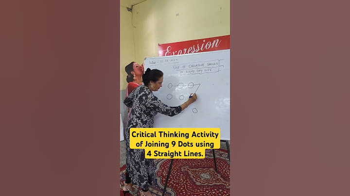 Critical Thinking Activity of Joining 9 Dots using 4 Straight Lines.