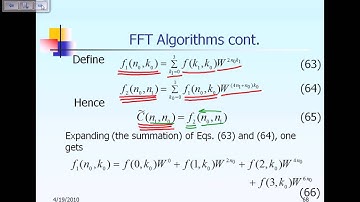 Lecture 20: Theoretical Development of FFT: N=r1*r2=4x2 Part 2 of 3