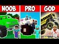 Minecraft NOOB vs PRO vs HACKER vs GOD : MONSTER TRUCK CHALLENGE in Minecraft ! AVM SHORTS Animation