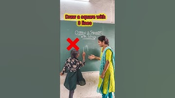 Draw a square with 3 lines #iqtest #braintest #schoollife #maths #education #yt #puzzle #funny