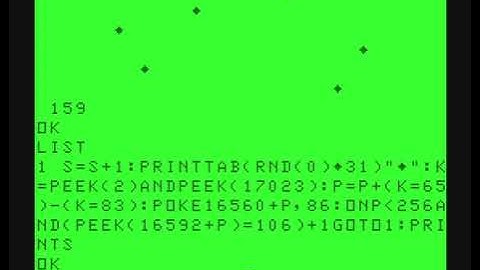 One Line BASIC game program