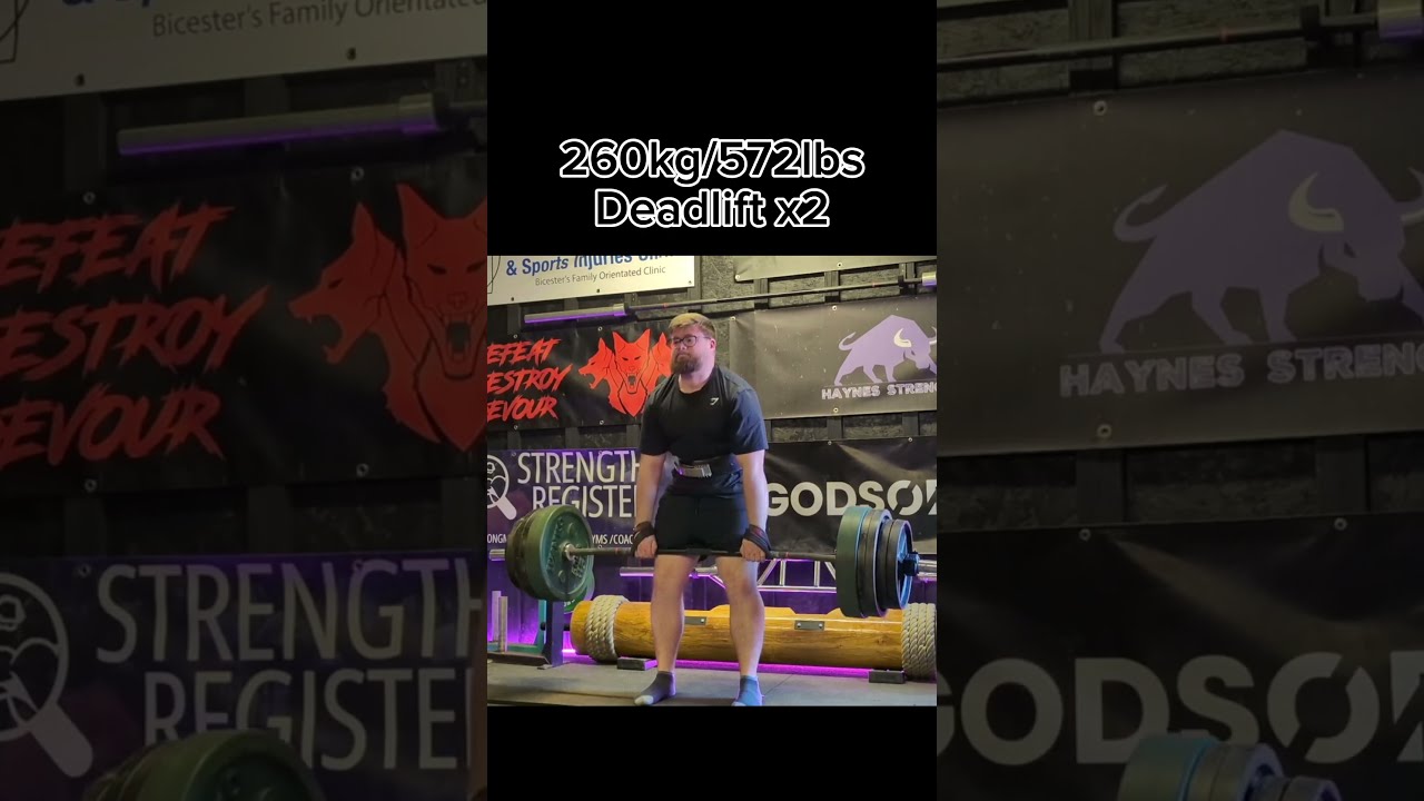 260kg 572lbs Deadlift Strongman Lifting Gym Strength Strong Shorts Motivation