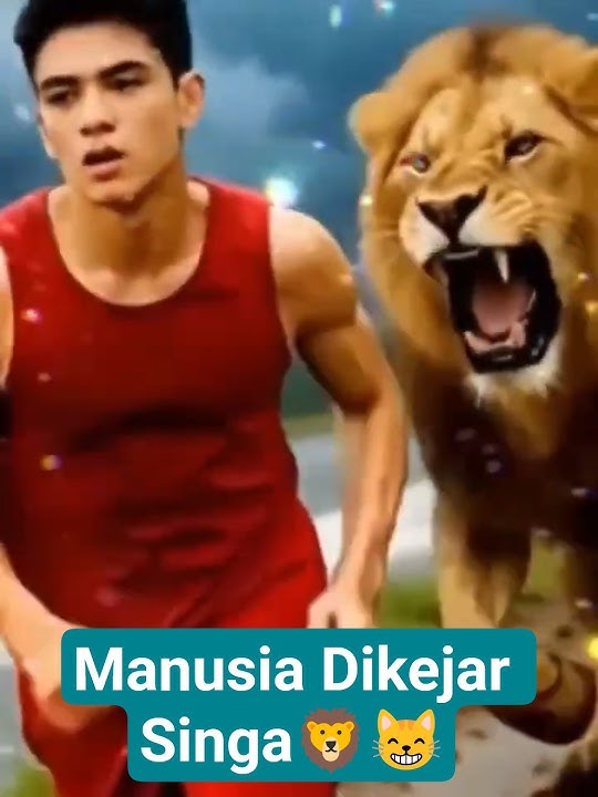 manusia dikejar singa 🦁#shorts