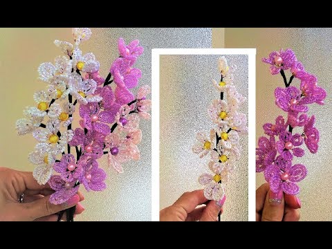 Новые работы цветы из бисера