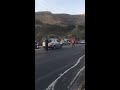 انهيار جبلي في طريق اربد عمان
