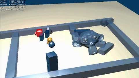 AI test - Simple Obstacle Avoidance without target Blender GE