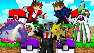 Minecraft Pixelmon Manhunt com o PIOR Pokemon INICIAL do MUNDO (1 Speedrunner VS 2 Caçadores)