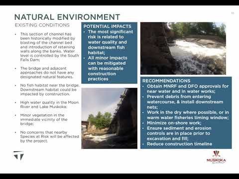 Bala Falls Road Bridge Environmental Assessment Study Presentation