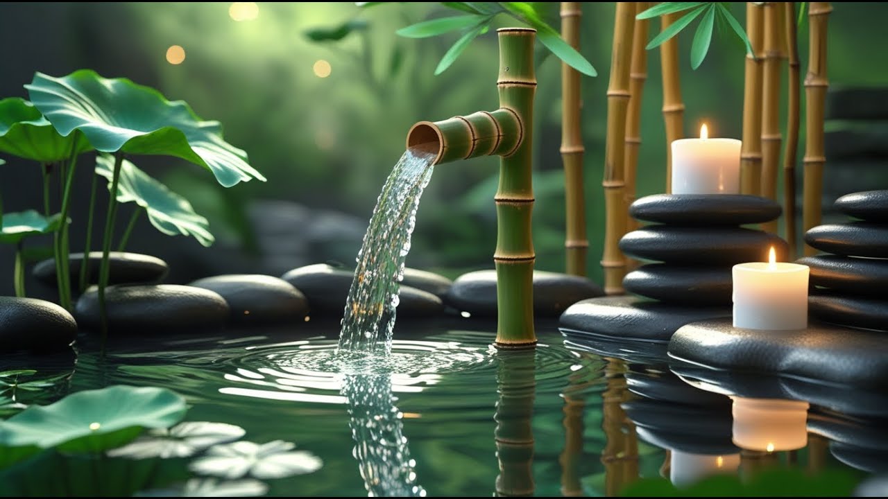 Calming Bamboo Water Sounds 💧🎋 with Gentle Piano for Sleep, Stress Relief and Healing #66