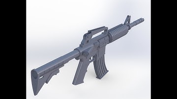 solidworks tutorial/ how to design rifle m4 carbine in solidworks part 3