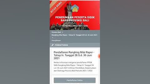 Cara Daftar Jalur Rangking Nilai Raport Jenjang SMK PPDB Provinsi Bali 2021 dengan smartphone HP