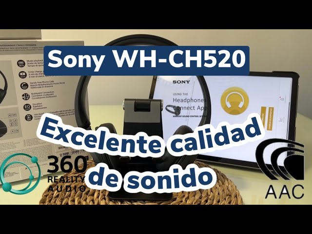 Auriculares inalámbricos  Sony WH-CH520, Bluetooth, 50 horas de autonomía,  Carga rápida, 360 Audio, Conexión multipunto, Cascos estilo diadema, Beige