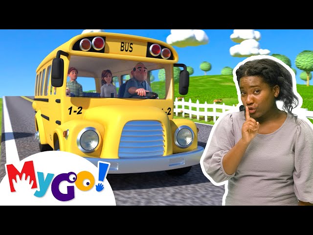 Wheels on the Bus | MyGo! Sign Language For Kids | CoComelon - Nursery Rhymes | ASL class=