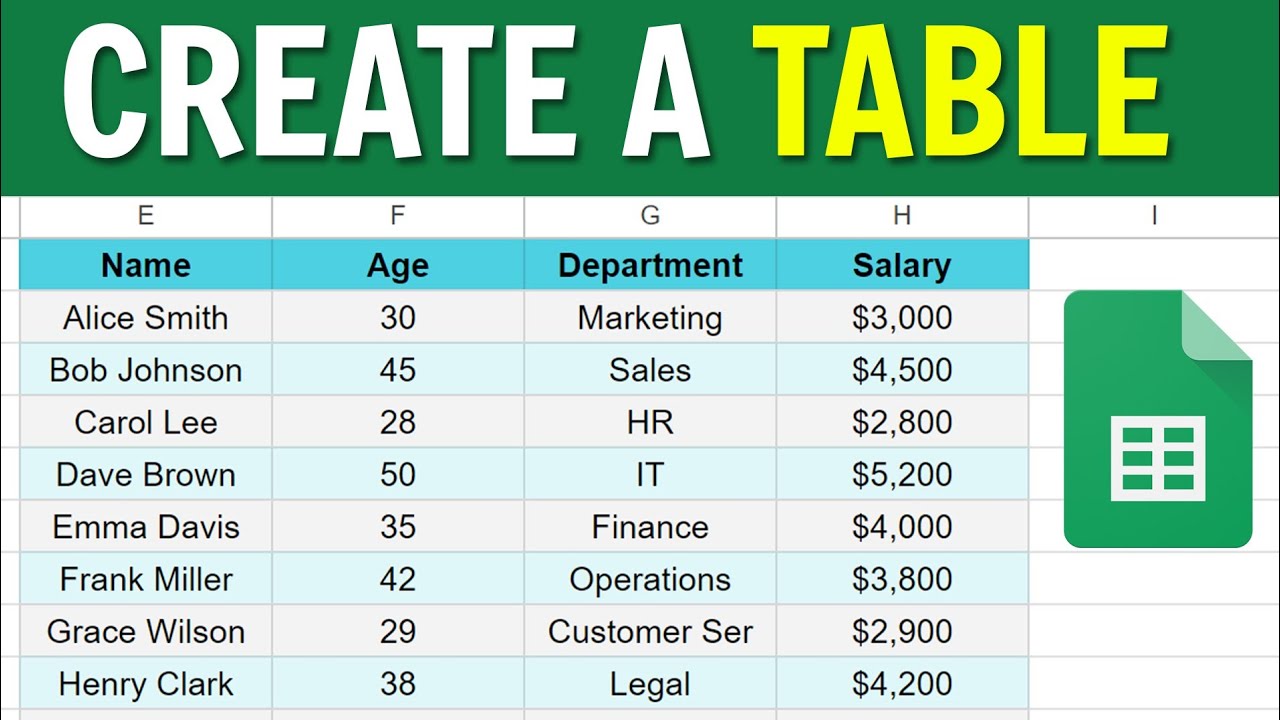 How To Create a Table in Google Sheets (NEW WAY) - YouTube
