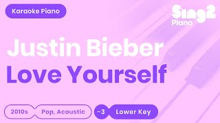 Justin Bieber - Love Yourself (Lower Key) Piano Karaoke Resimi