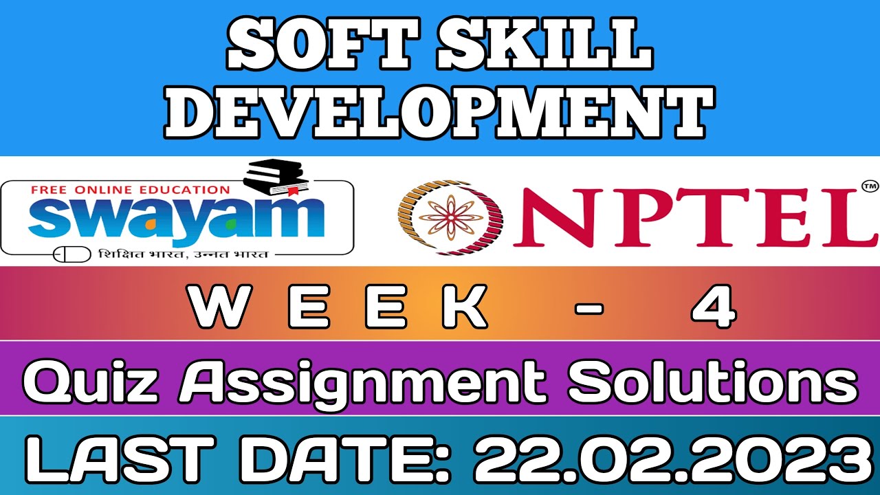 nptel soft skills development assignment 4 answers 2023