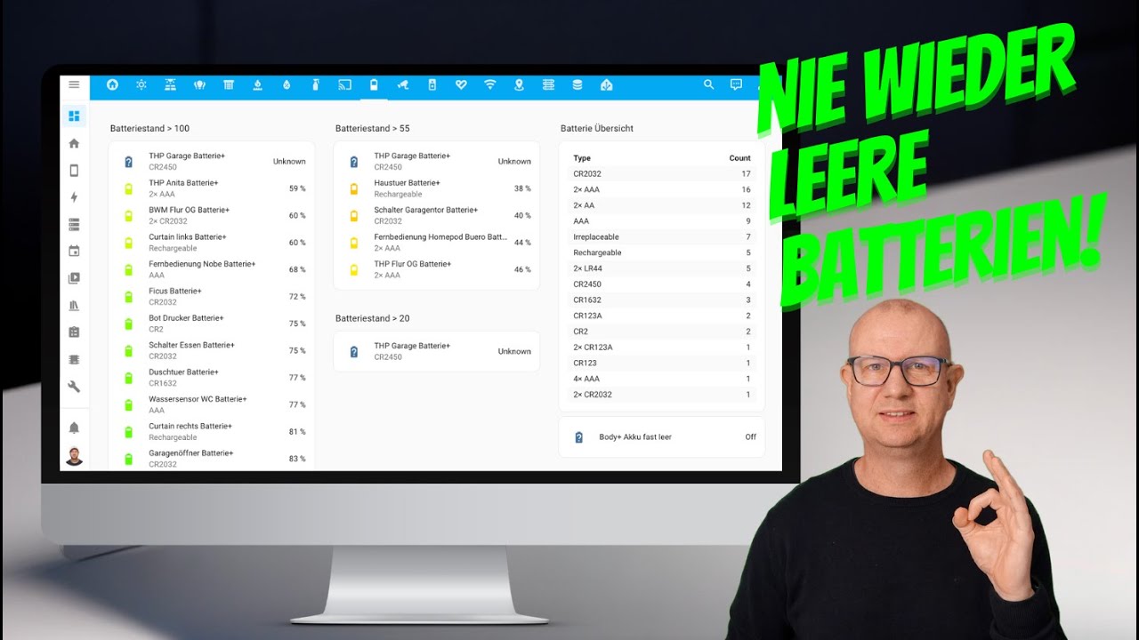 Batterie Management: Home Assistant Battery Notes & Battery State Card einrichten leicht gemacht!