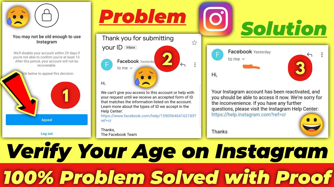 Verify Your Age On Instagram 2022👍 You are Not Old Enough To Use Instagram Problem Solved with proof