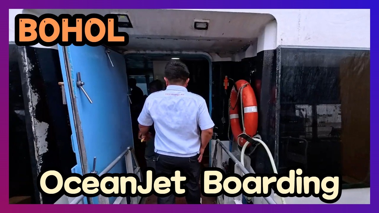 Tagbilaran Port to OceanJet - Cebu Bound Boarding from Terminal to Seat in Bohol Philippines