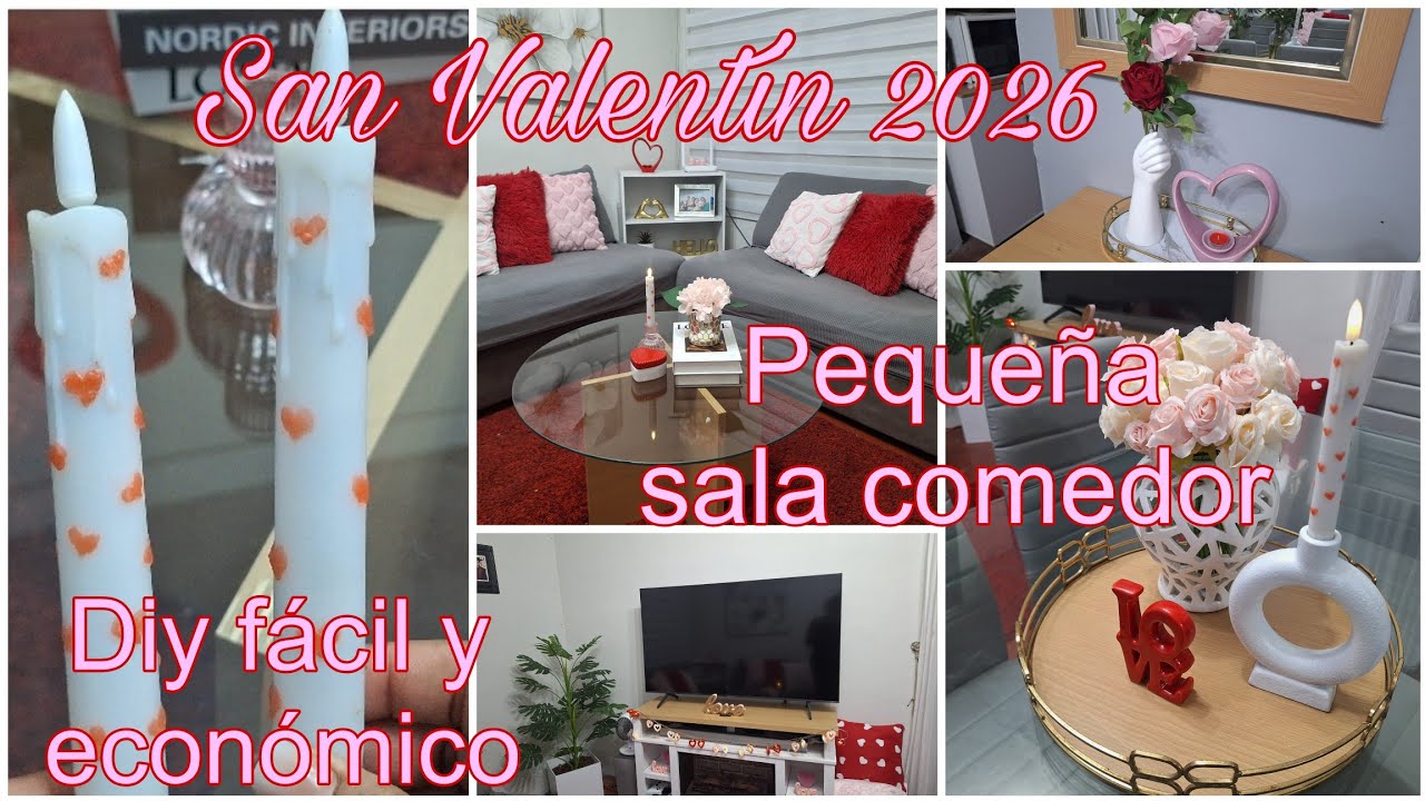 Decoración san Valentín sala comedor❤️diy facil y económico 💕