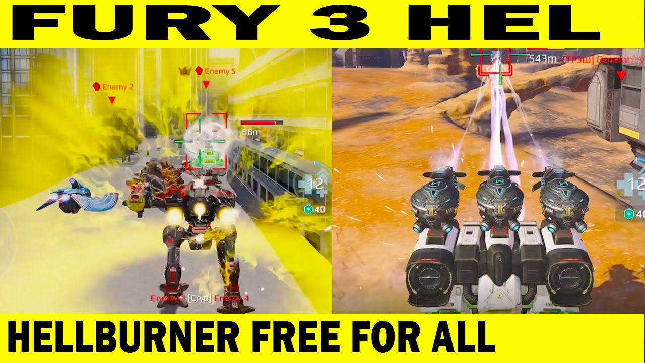 FURY 3 HEL CANYON + HELLBURNER FREE FOR ALL | WAR ROBOTS