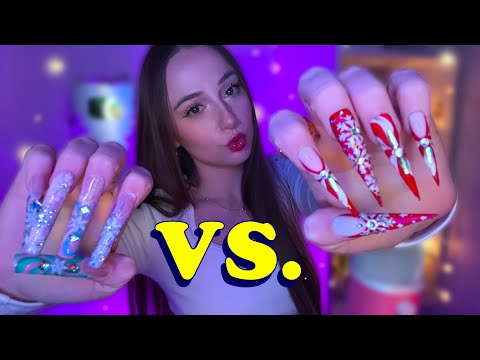 ASMR NAIL BATTLE 💅☆ XXL Square vs. Stiletto ✨ you'll be asleep before u can pick the winner😌