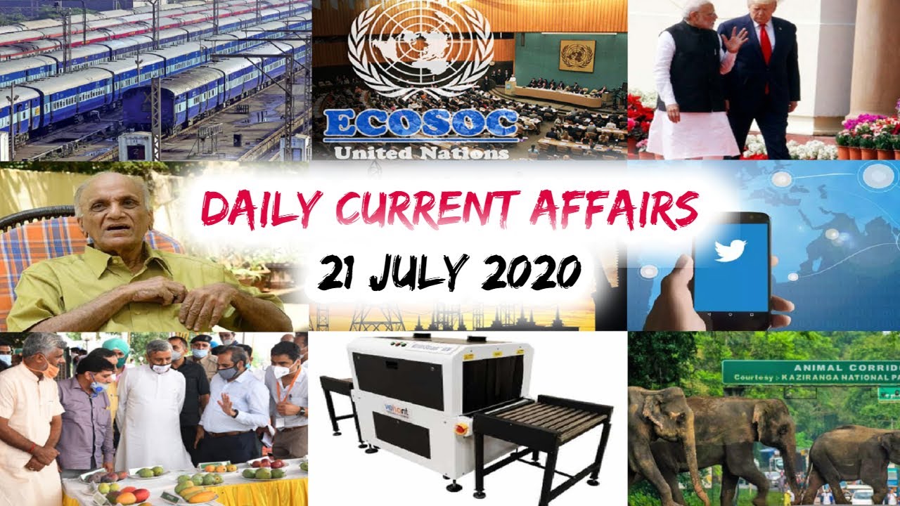 21 July 2020 Current Affairs In English