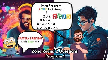 (Tamil)Pattern Printing Programming | Zoho Round 2 Program 1 | Zoho Round 2 Programming Question