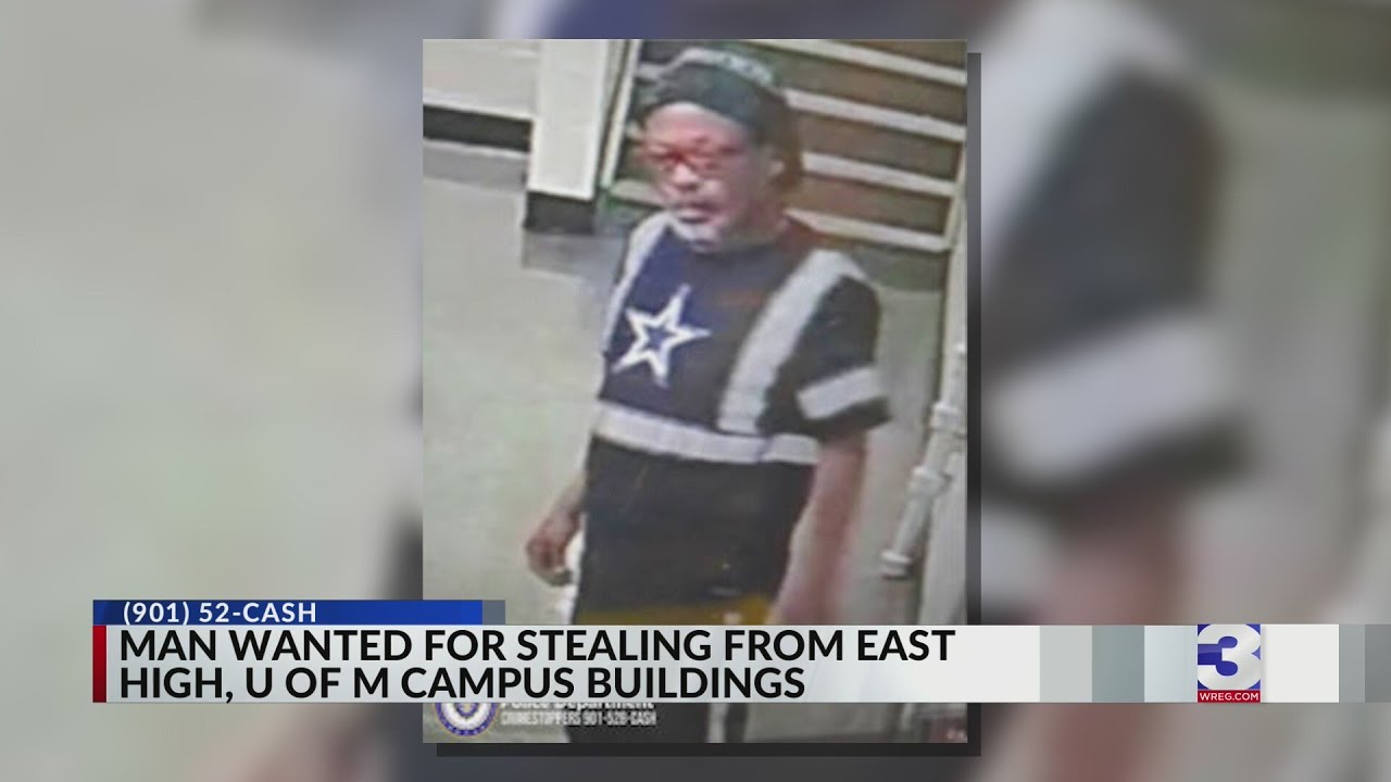 Man wanted after burglarizing East High School twice - YouTube