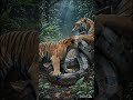 🐅 Tigers Unite to Save Their Friend From Giant Python 🐍🔥#tiger#snacks #ai #aishorts