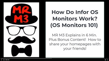 Replace Reports! How Do Infor OS Monitors Work For CloudSuite M3? *BONUS How to Share Your Homepages